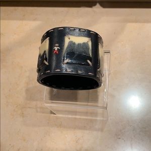 Henry Beguelin leather and shell cuff